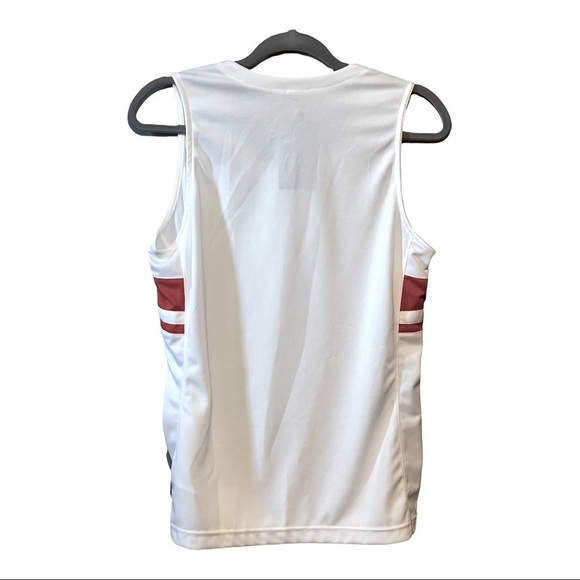 Nike Dri-Fit Women’s Jersey White Sleeveless V-Neck Athletic Fit Tank Top Medium - Picture 2 of 2